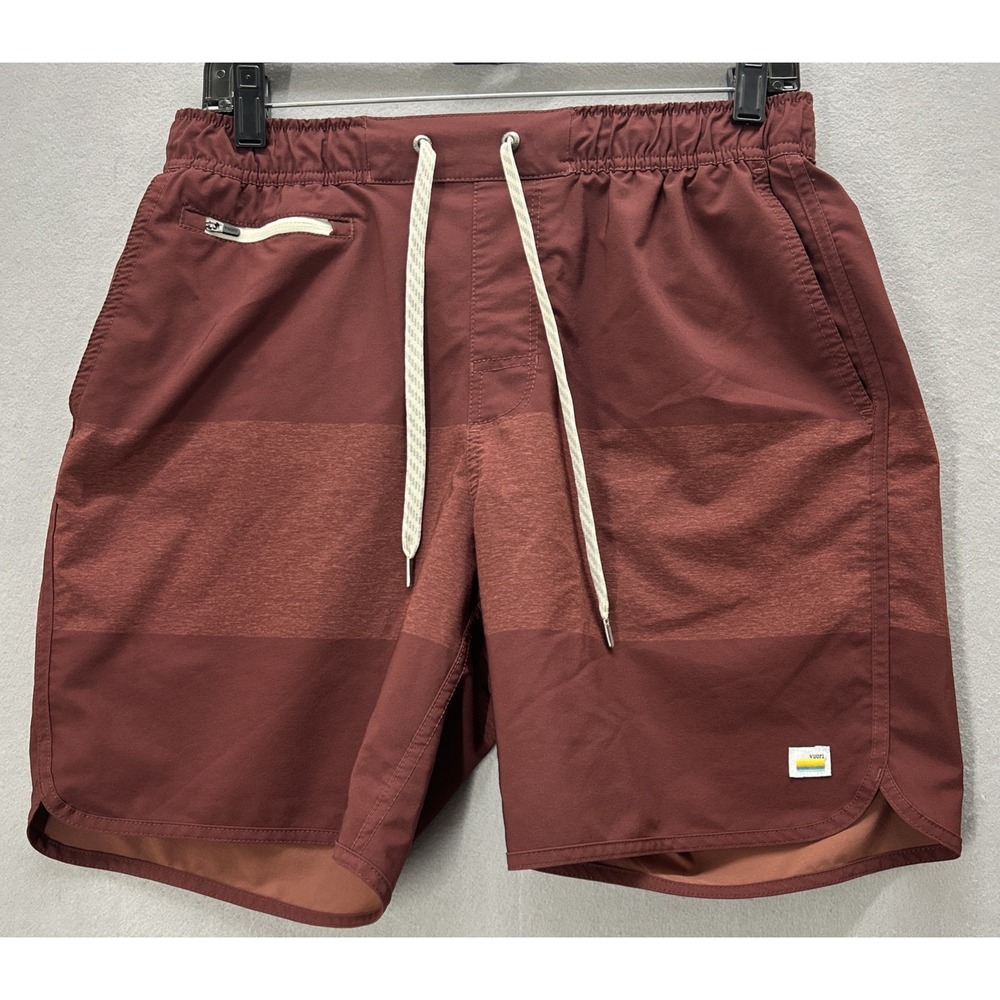 Vuori Men's Banks Shorts Size Medium Burgundy Maroon Unlined 7" Inseam